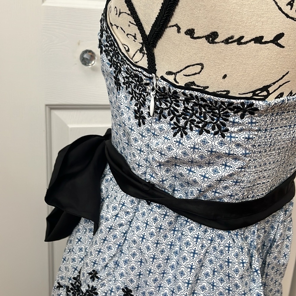 Anthropologie Moulinette Soeur Embroidered strapless Dress with Ribbon Belt Sz 8 - Picture 11 of 14
